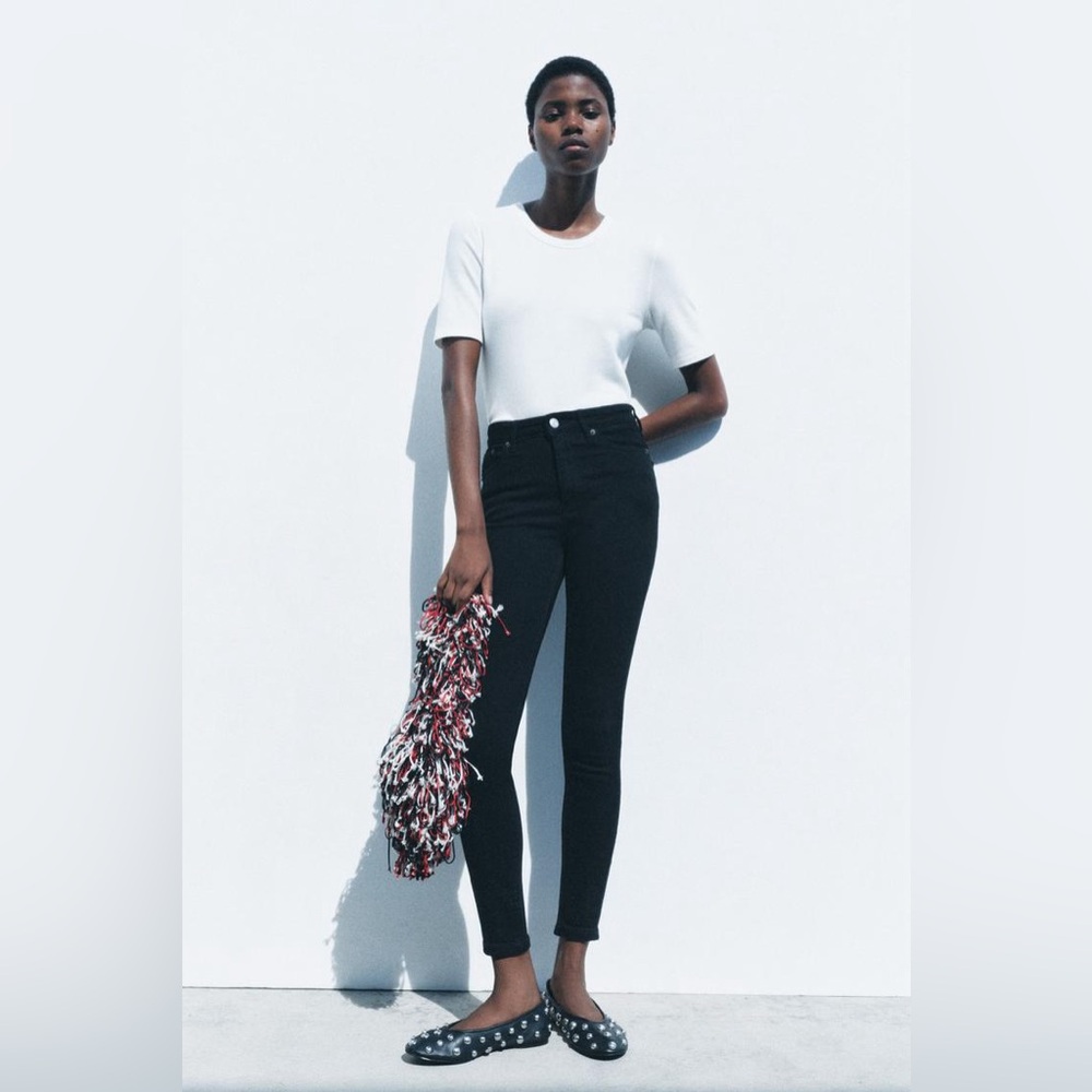 Zara Collection Black Skinny Jeans Size 8